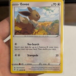 Pokemon Eevee Card - Yellow and Brown
